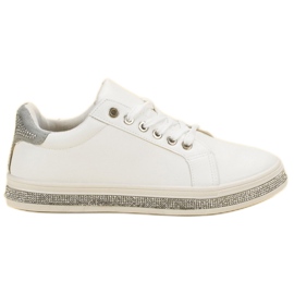 SDS Scarpe Sportive Con Cubic Zirconia bianco