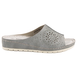 Pantofole da donna traforate grigie Goodin grigio