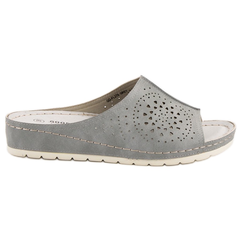 Pantofole da donna traforate grigie Goodin grigio