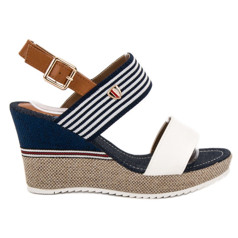 Goodin Sandali da marinaio su zeppa bianca blu multicolore