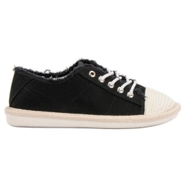 SHELOVET Espadrillas con lacci nero