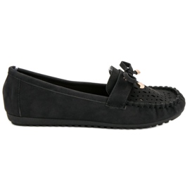 Top Shoes Mocassini neri traforati nero