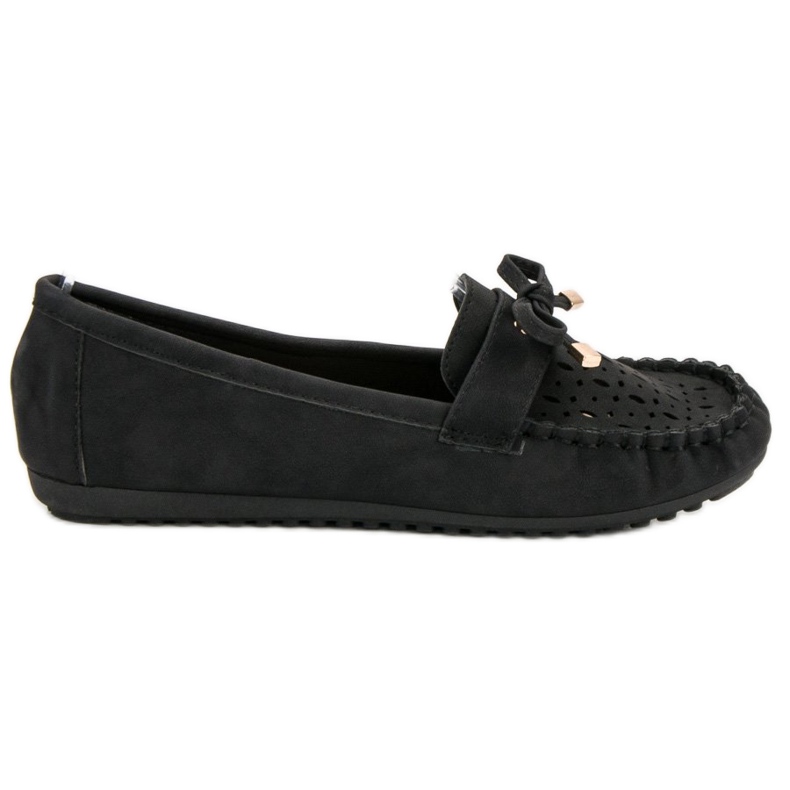 Top Shoes Mocassini neri traforati nero