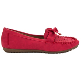 Top Shoes Mocassini rossi traforati rosso
