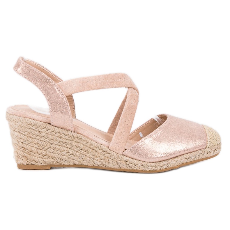 SHELOVET Espadrillas con zeppa rosa