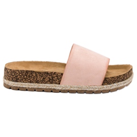 Bestelle Pantofole classiche in pelle scamosciata rosa
