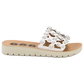 SHELOVET Pantofole da donna casual bianca