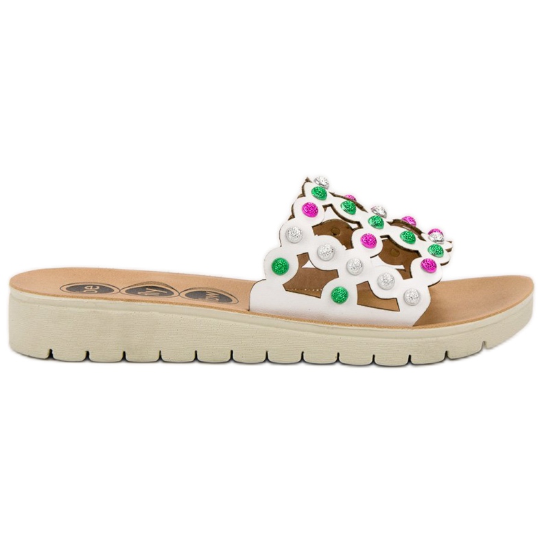 SHELOVET Pantofole da donna casual bianca multicolore