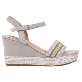 SDS Sandali con zeppa grigio