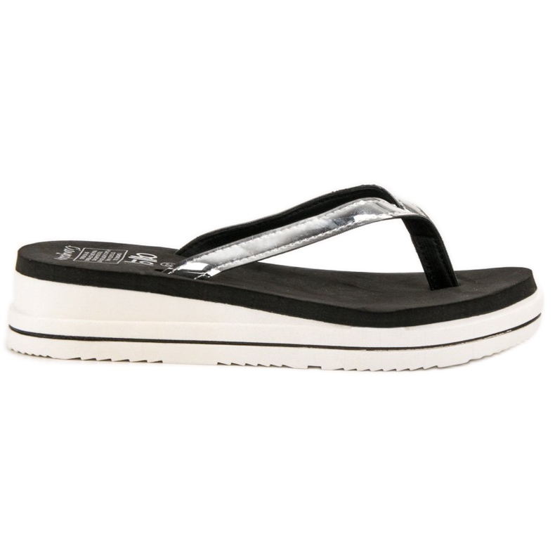 SHELOVET Infradito con zeppa grigio
