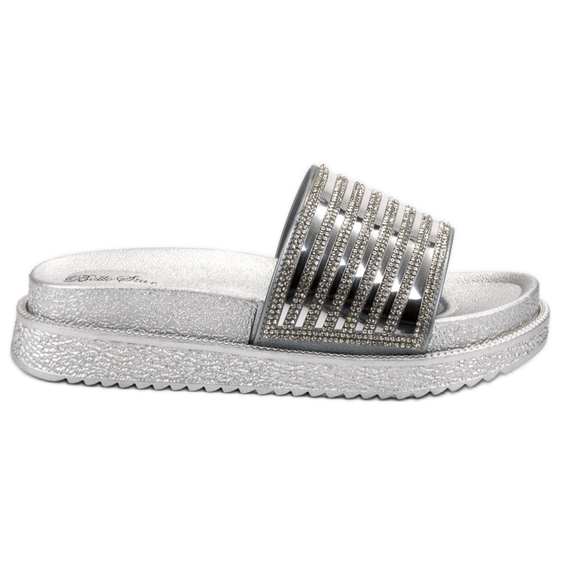 Bello Star Pantofole Con Cristalli grigio