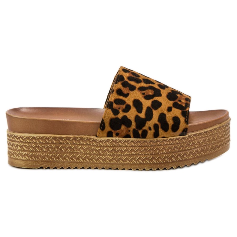 Queen Vivi Pantofole leopardate marrone