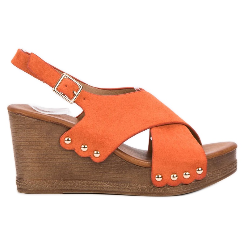 SHELOVET Sandali in pelle scamosciata arancia