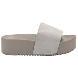 Ideal Shoes Pantofole Sulla Piattaforma grigio