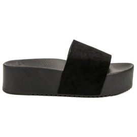 Ideal Shoes Pantofole Sulla Piattaforma nero