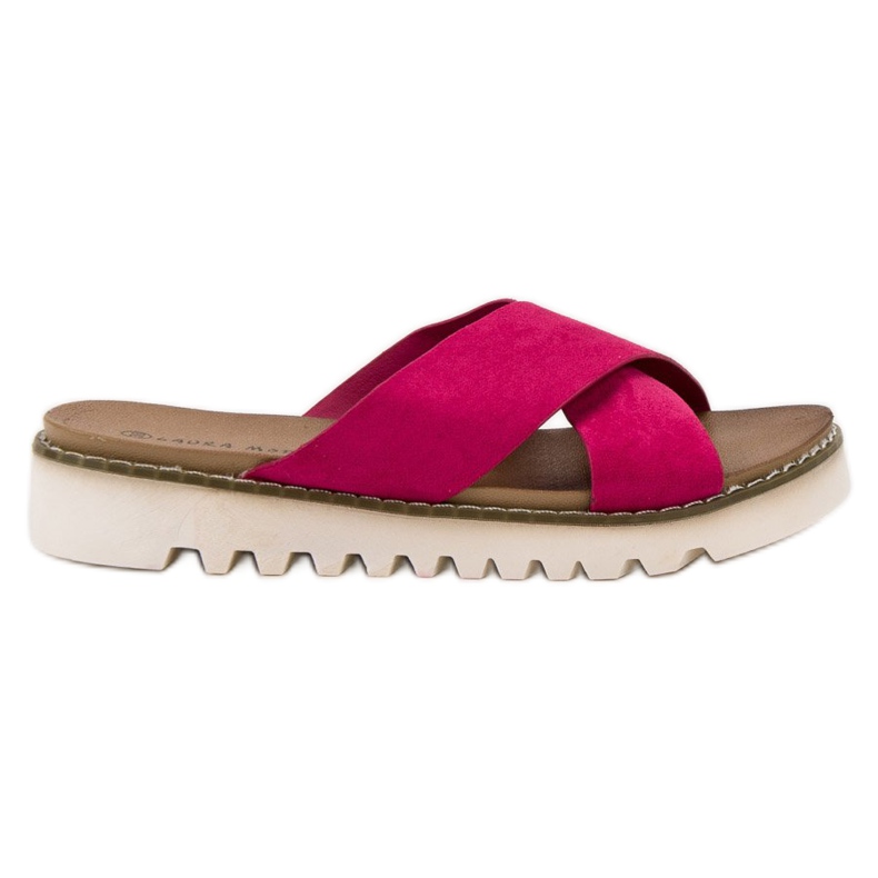 Laura Mode Pantofole Scamosciate Fucsia viola