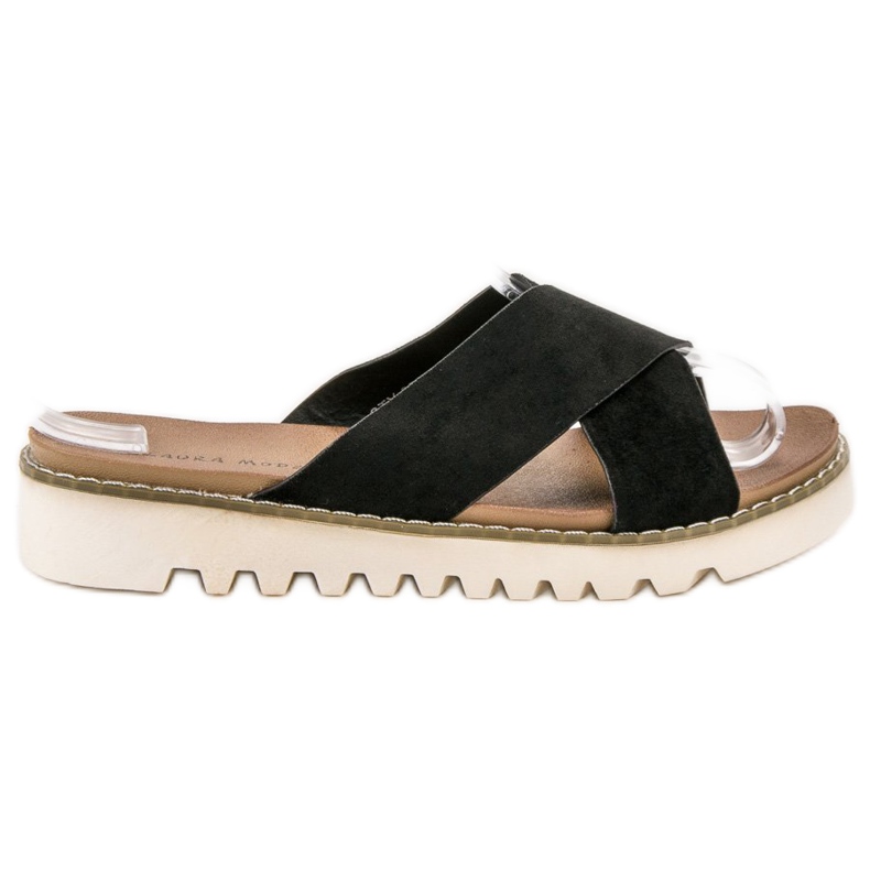 Laura Mode Pantofole in camoscio nero