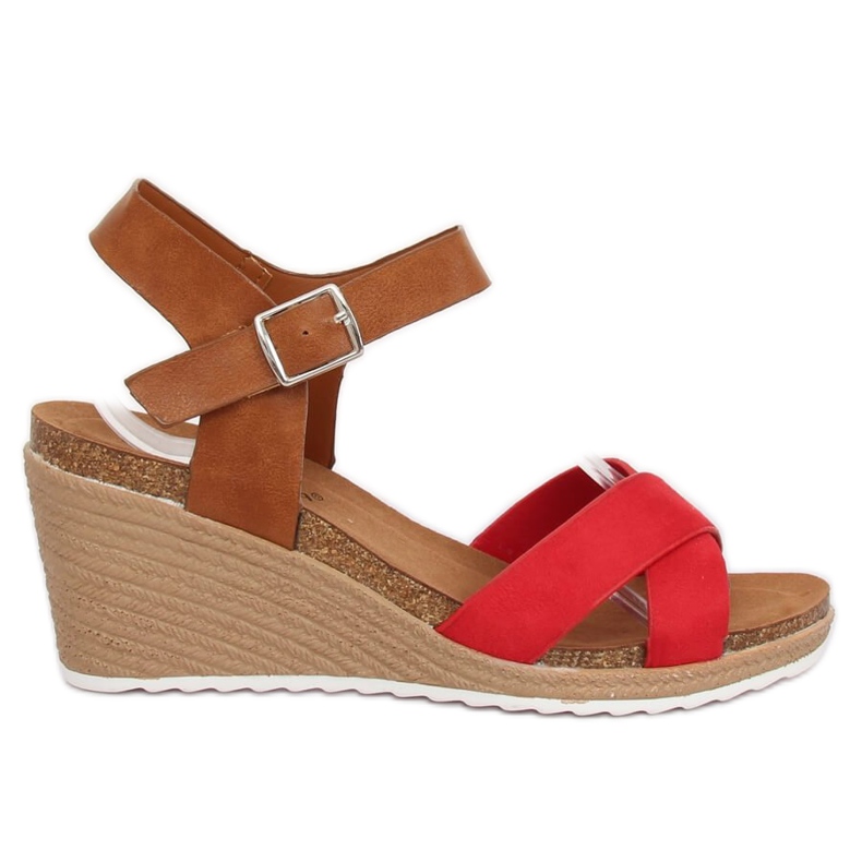 Sandali rossi con zeppa F-18 Red rosso