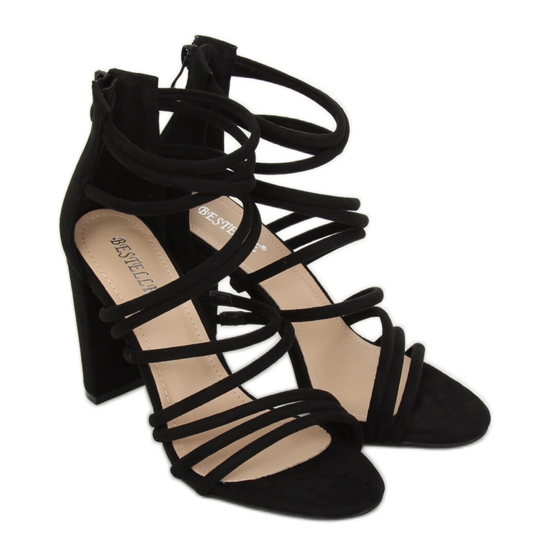 Sandali neri con tacco alto AT-0662-L Nero