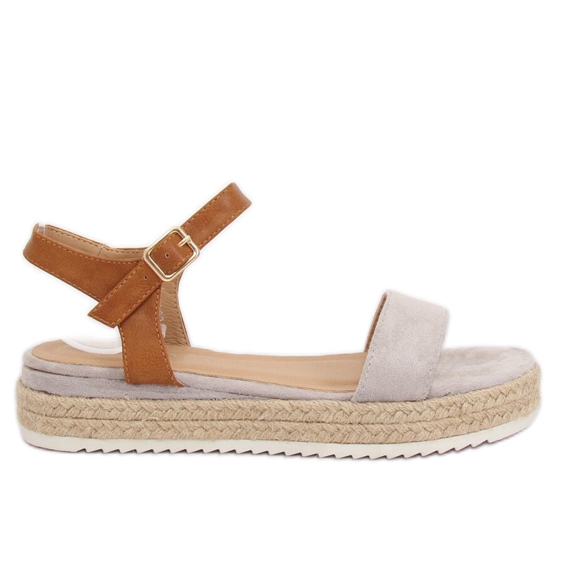 Sandali espadrillas grigie Y-8224 Grigio marrone