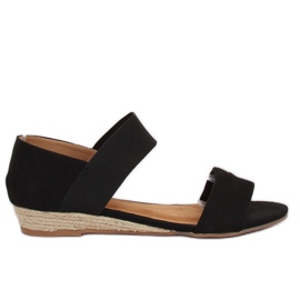 Sandali neri espadrillas 9R71 Black nero