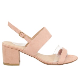 Sandali rosa con tacco alto 660-1 / SA-2 Pink