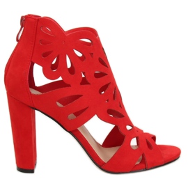 Stivali rossi traforati AT-0657-L Rosso