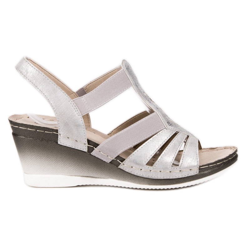 Goodin Sandali slip-on con zeppa grigio