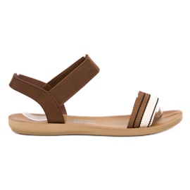 SHELOVET Sandali bassi con elastico marrone