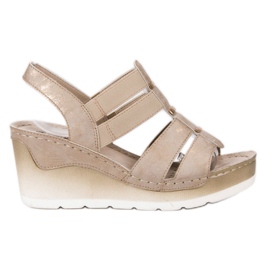 Goodin Comodi sandali con zeppa giallo