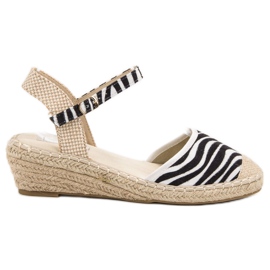 Best Shoes Espadrillas con zeppa bianco marrone nero multicolore