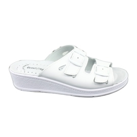 Flip in pelle femminile infradito a spicchi bianchi bianca