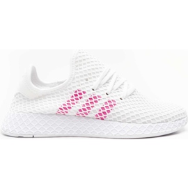 Adidas Deerupt Runner J 608 Calzature Bianco Shock Rosa Core Nero