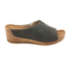 Pantofole da donna con zeppa Inblu NG002 marrone nero multicolore