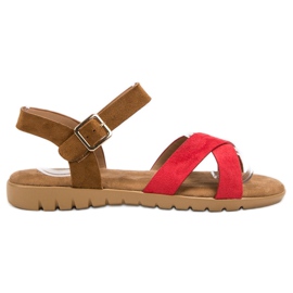 Primavera Sandali in pelle scamosciata marrone rosso