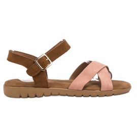 Primavera Sandali in pelle scamosciata marrone rosa