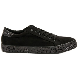 SHELOVET Sneakers Con Suola Glitter nero