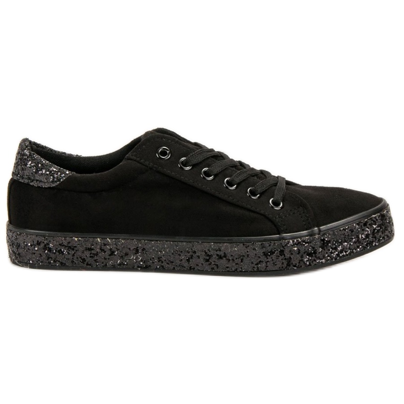 SHELOVET Sneakers Con Suola Glitter nero