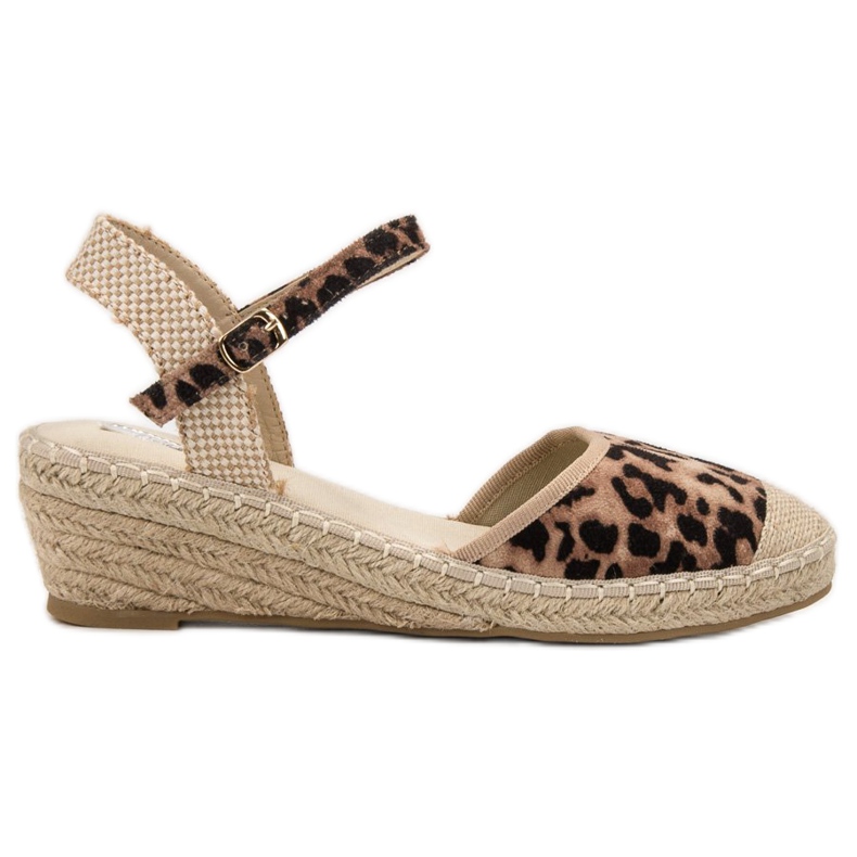 Best Shoes Espadrillas con zeppa marrone