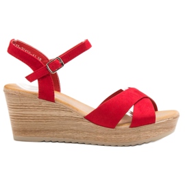 Best Shoes Sandali in pelle scamosciata chiara rosso