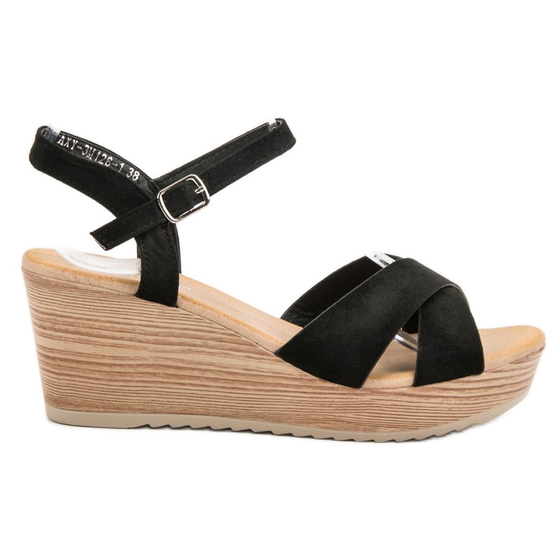 Best Shoes Sandali in pelle scamosciata chiara nero
