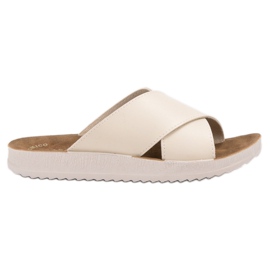 SHELOVET Pantofole in ecopelle marrone