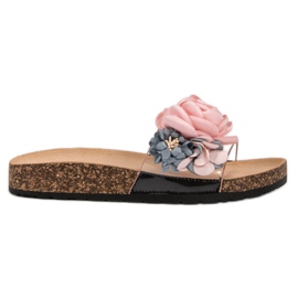 Super Me Pantofole Con Fiori rosa