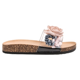 Super Me Pantofole Con Fiori marrone multicolore