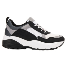 SHELOVET Scarpe da ginnastica alla moda bianco nero grigio