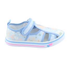Scarpe bambino American Club velcro blu TEN 27/19 bianco verde