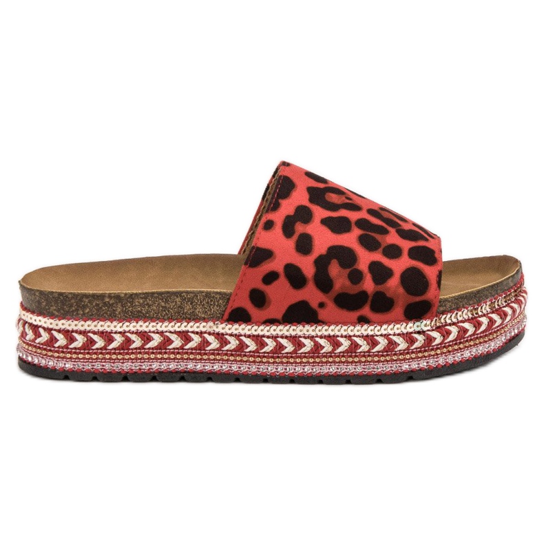 Jumex Pantofole Decorate Sulla Piattaforma nero rosso multicolore