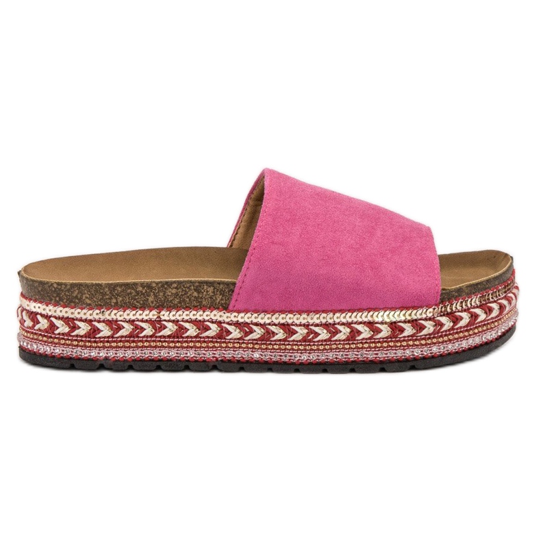 Jumex Pantofole Decorate Sulla Piattaforma rosa