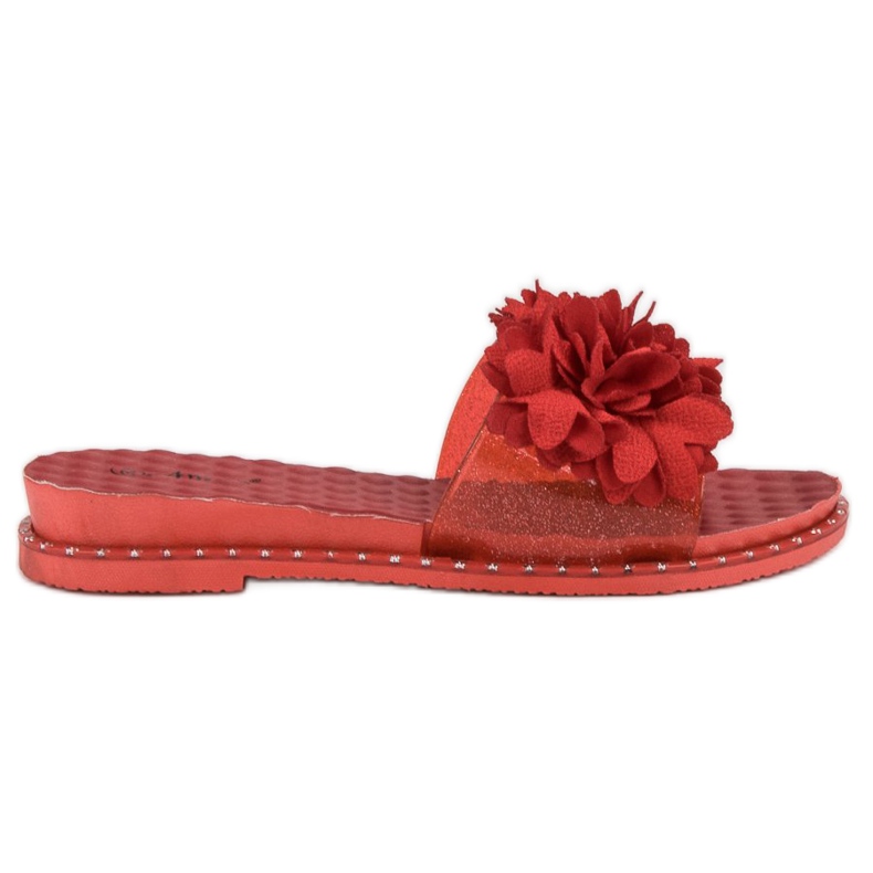 Anesia Paris Pantofole In Gomma Con Fiori rosso