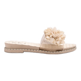 Anesia Paris Pantofole In Gomma Con Fiori marrone